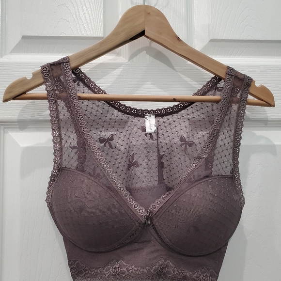 Wishlist Sheer Lace Bralette w/ Bow Design Sz M & L - Picture 2 of 6